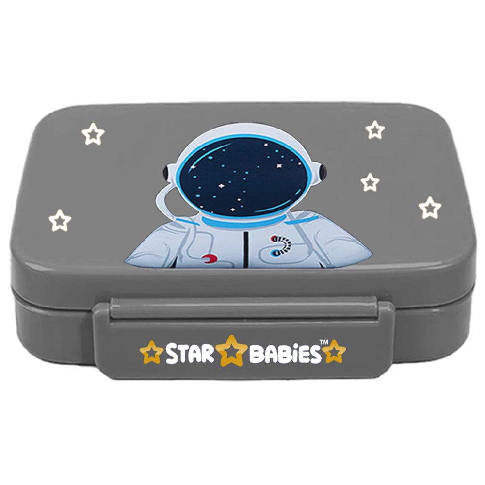 Star Babies - Insulated 4 Compartment Lunch Box - White And Astronaut Grey