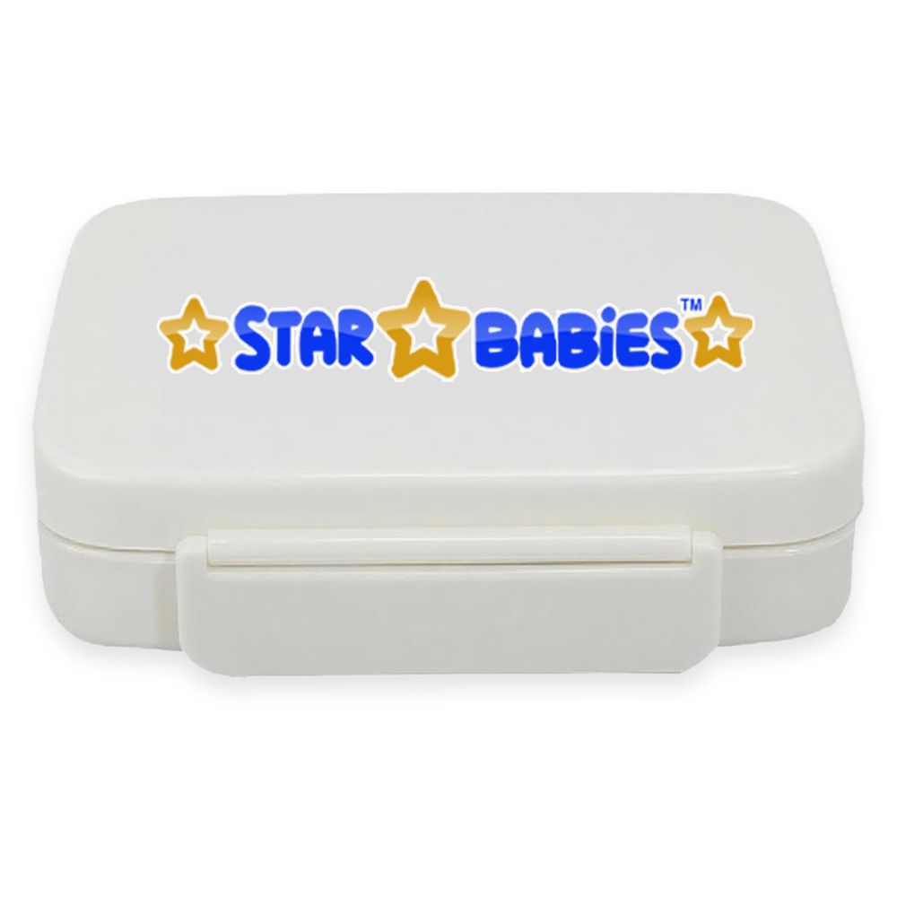 Star Babies - Insulated 4 Compartment Lunch Box - White And Astronaut Grey