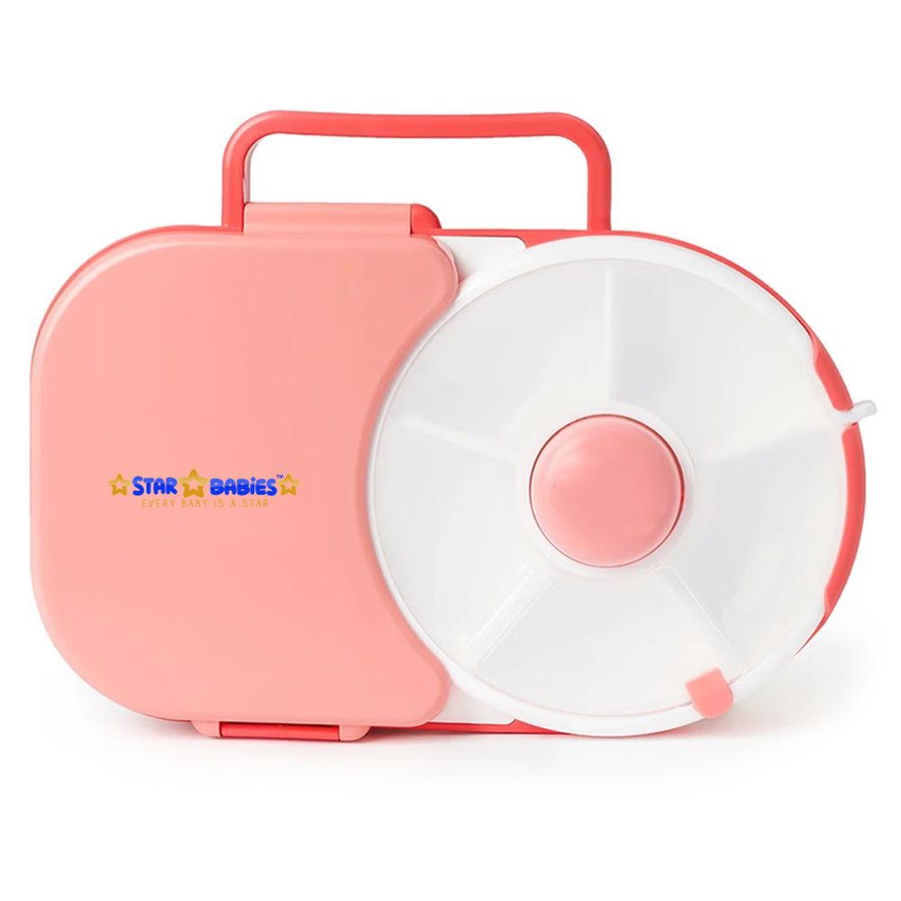 Star Babies - 8 Compartment Lunch Box - Green And Pink - 2 Pcs