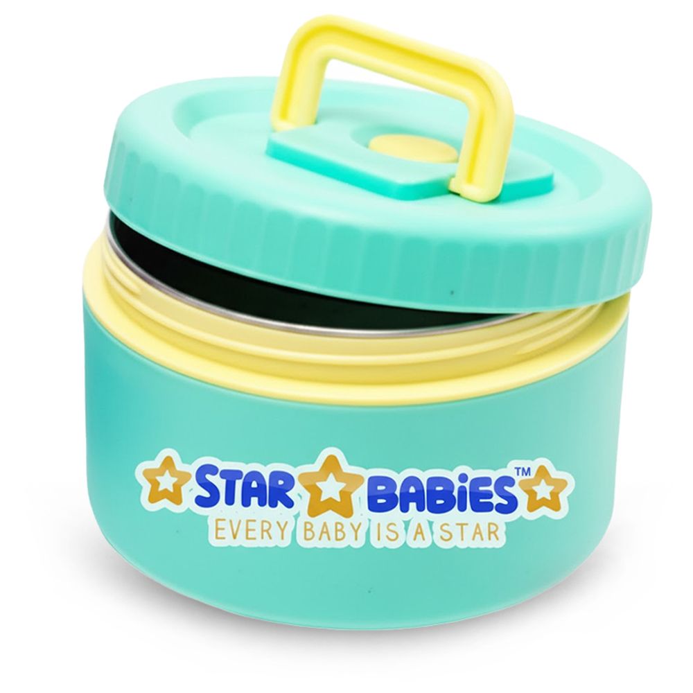 Star Babies - Stainless Steel Portable Food Jar - Blue And Green - 2 Pcs