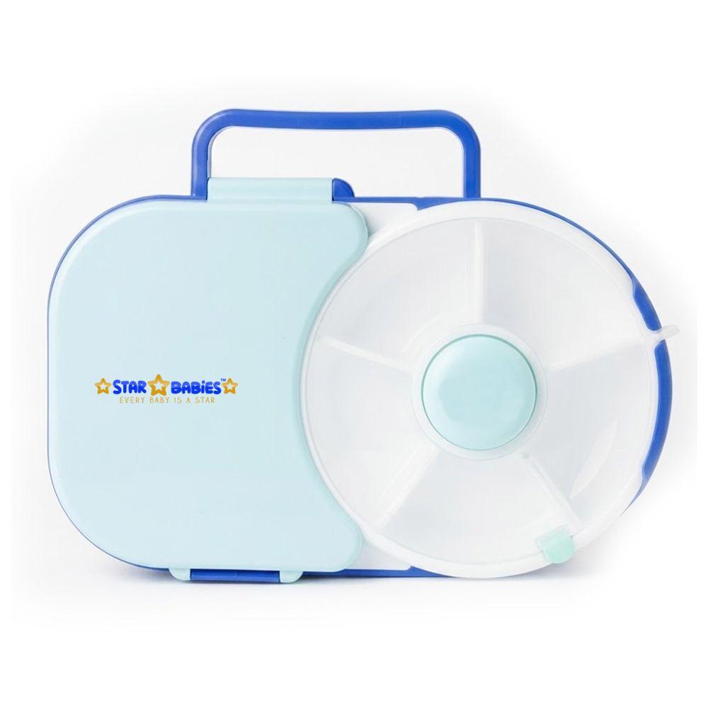 Star Babies - 8 Compartment Lunch Box - Blue And Purple - 2 Pcs