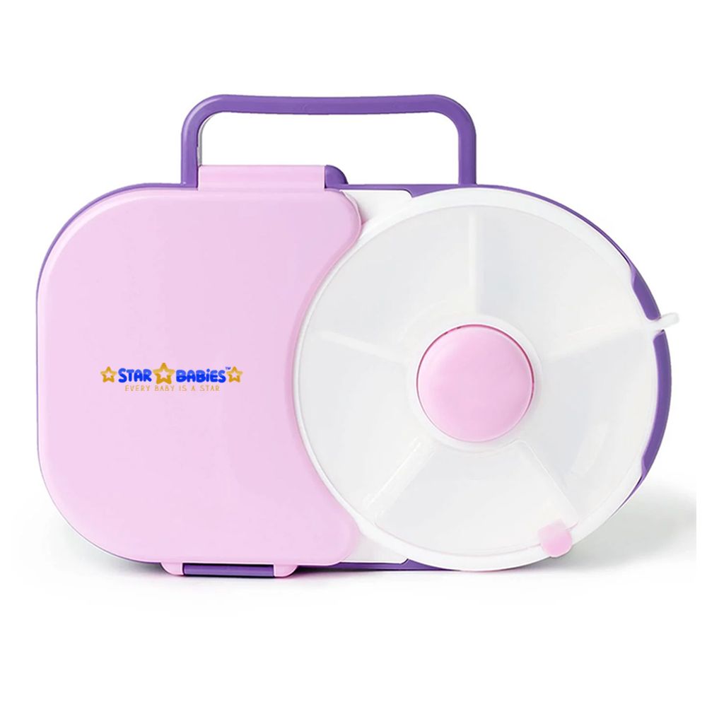 Star Babies - 8 Compartment Lunch Box - Blue And Purple - 2 Pcs