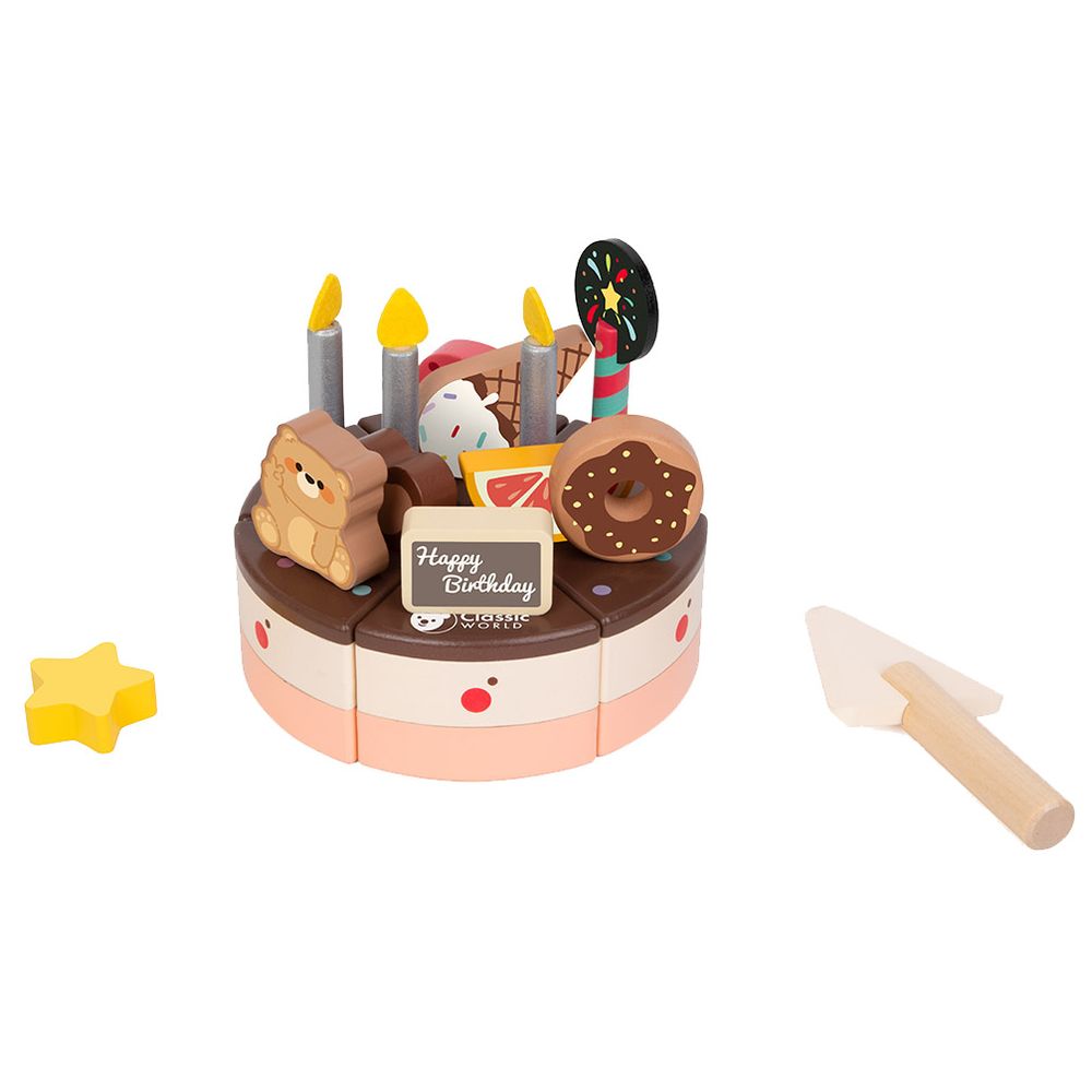 Classic World - Tea Party Set With Chocolate Cake Set And Cozy Cottage Dollhouse Bundle