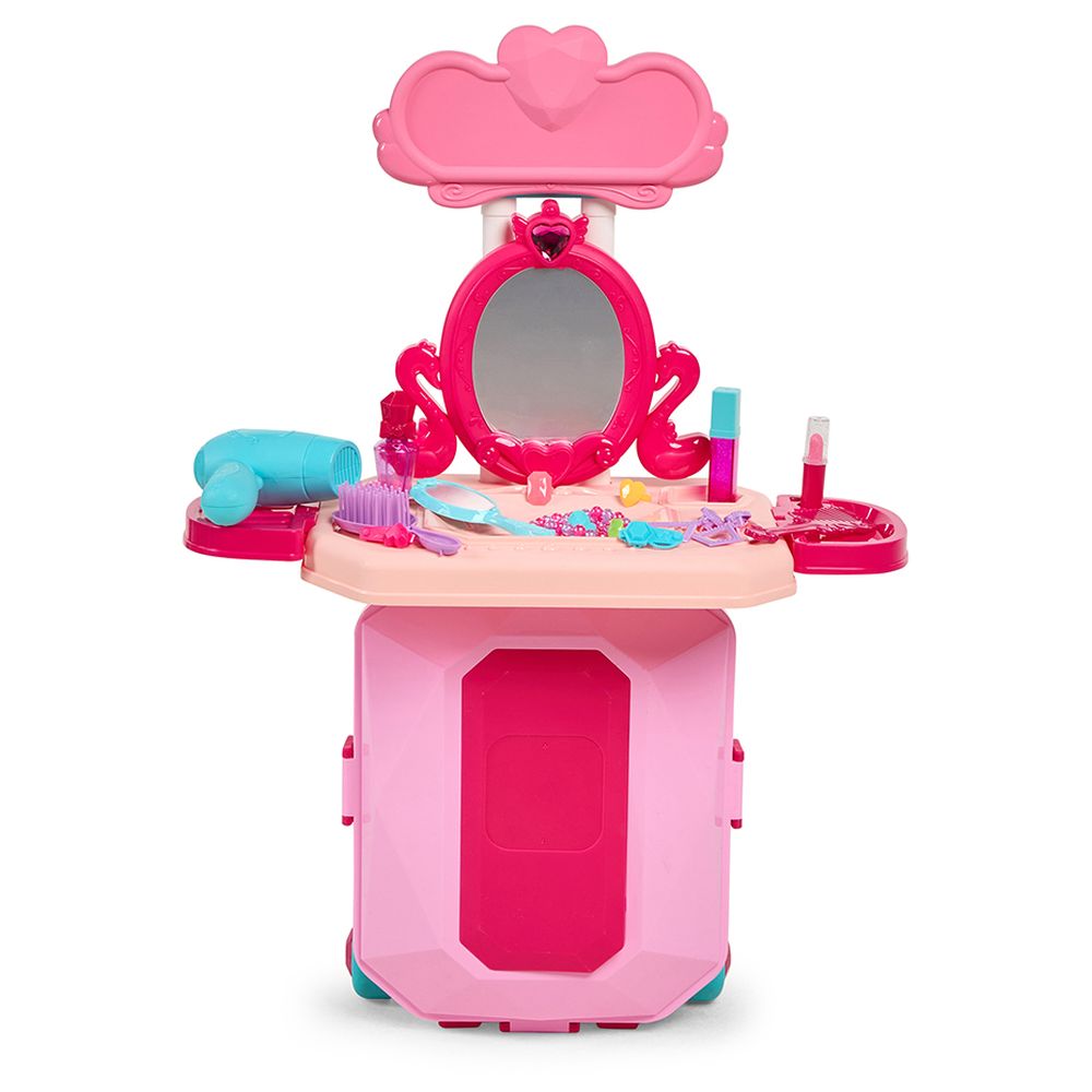 Little Learners - Pink Kitchen & Dressing Accessories in Diamond Box Set - 36 Pcs