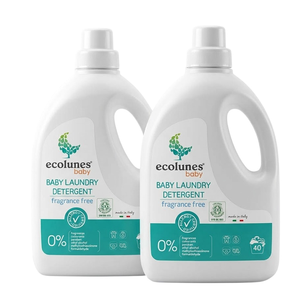 Ecolunes - Fragrance-Free Baby Laundry Detergent - 2 L - Pack of 2