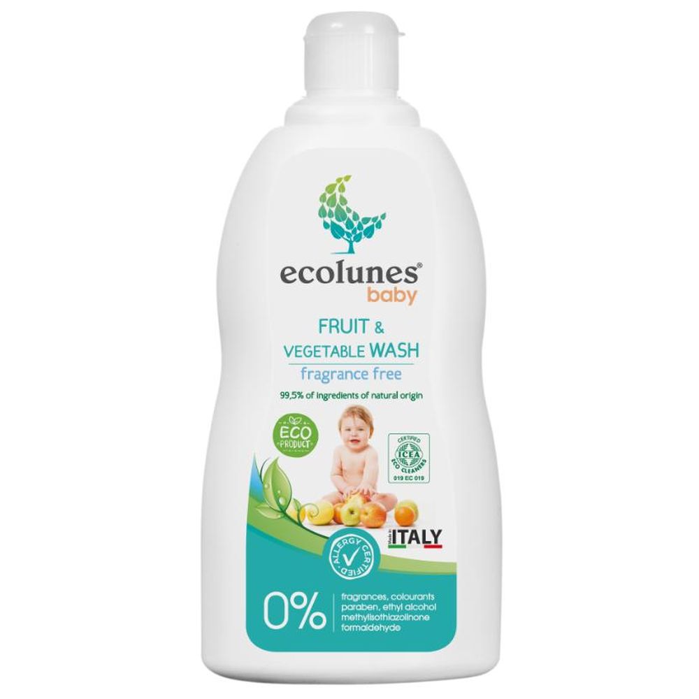 Ecolunes - Weaning Ready Pack: Fruit & Vegetable Wash - 500 ml With Bottle & Dish Liquid - 500 ml And Toy & Surface Cleaner - 300 ml - 3 Pc Set