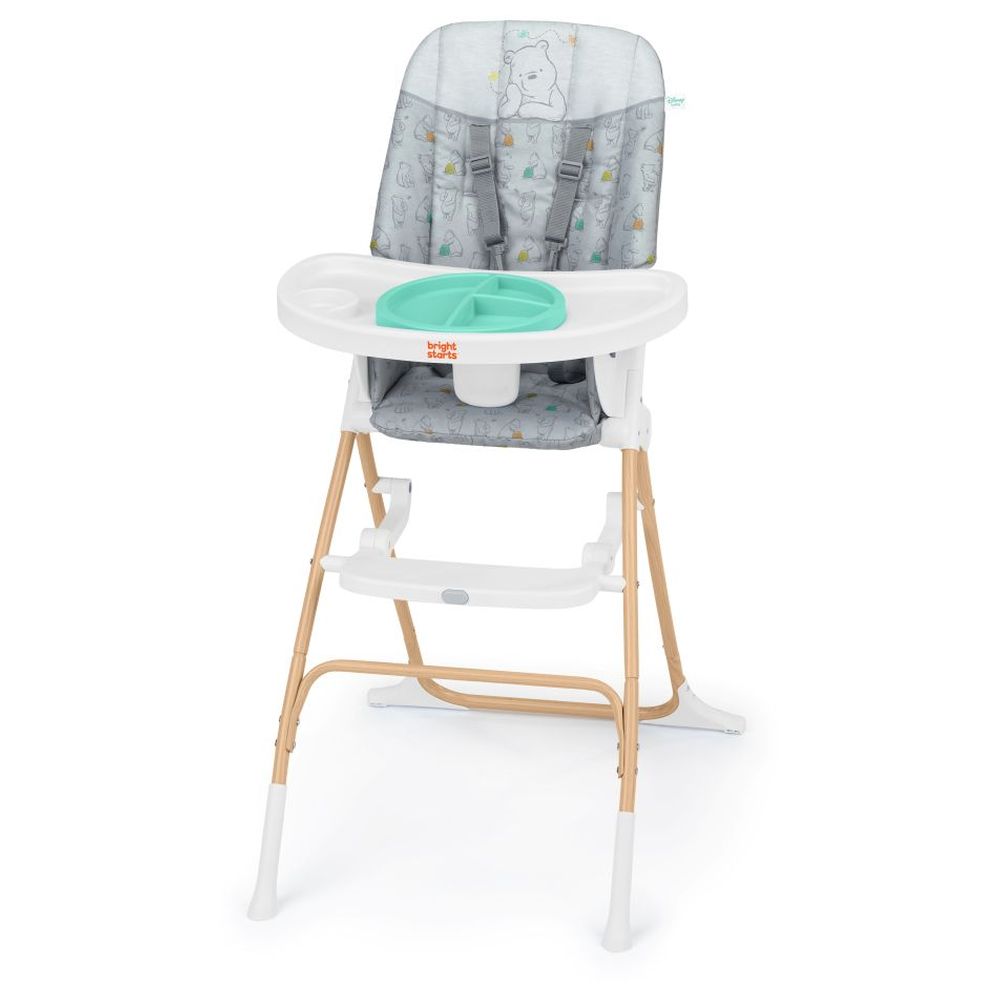 Bright Starts - Disney Baby Winnie The Pooh Compact Folding High Chair With Pop & Glow Starfish Suction Toy