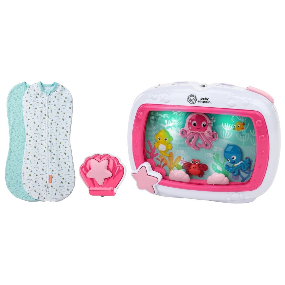 Baby Einstein - Sea Dreams Sleep Soother - Pink With Ingenuity Swaddleme Pod Swaddle - 2 Pcs