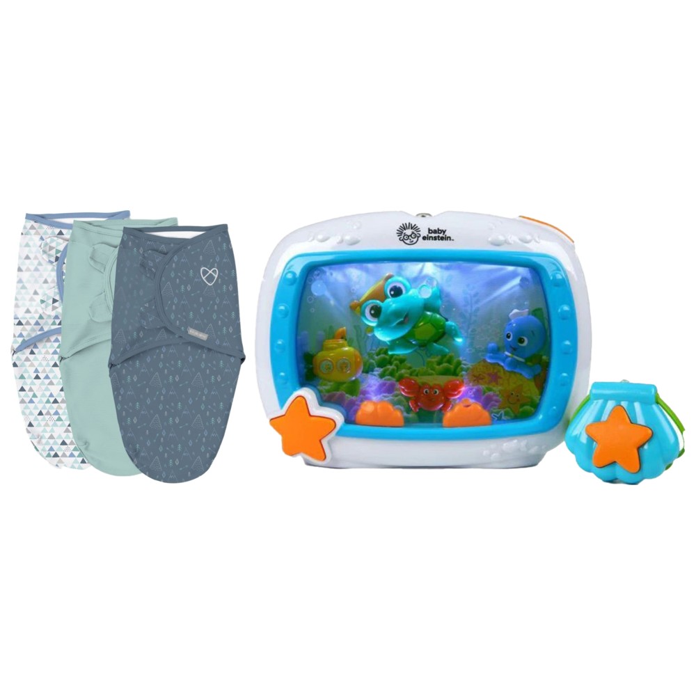 Baby Einstein - Sea Dreams Soother With Ingenuity Swaddleme Original Swaddle - 3 Pcs