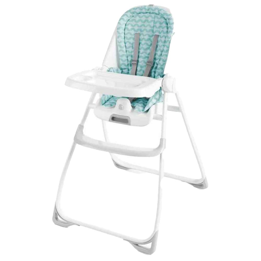 Ingenuity - OPP Folding High Chair - Blue With Baby Einstein Pop & Glow Starfish Suction Toy