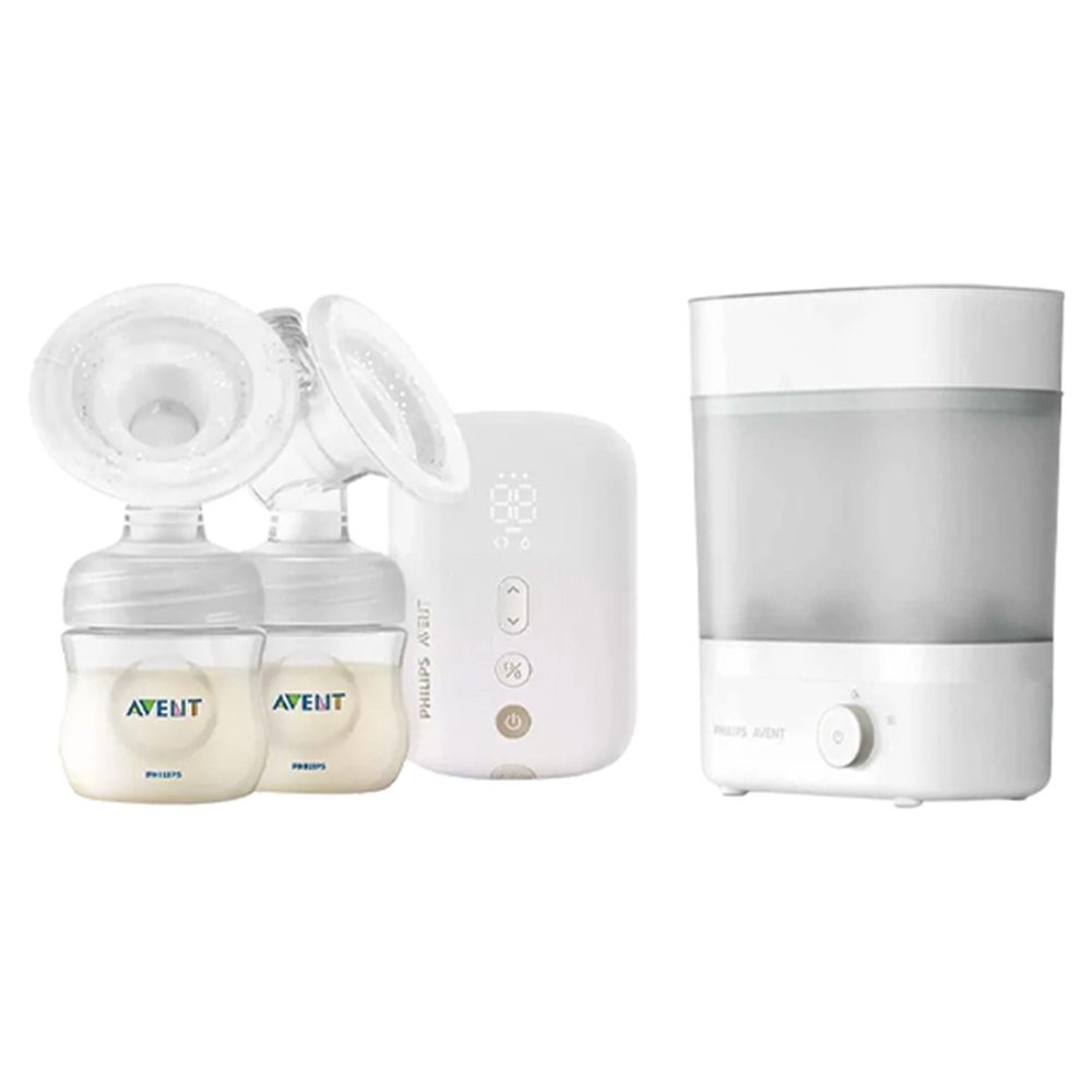  Philips Avent Twin Electric Cordless Breast Pump And Premium Steam Sterilizer And Dryer 