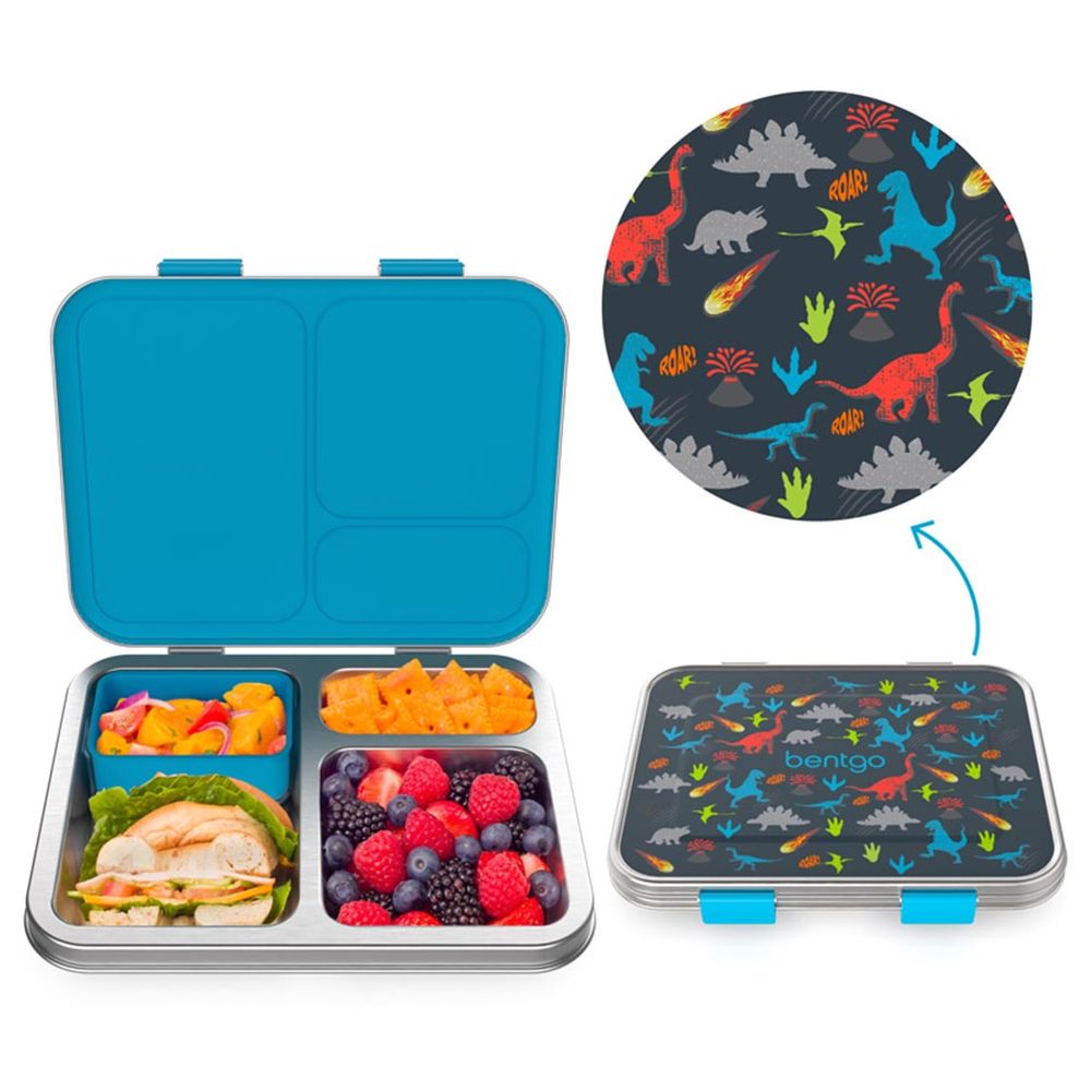 Bentgo - Dino & Unicorn Stainless Steel 3 Compartment Lunchbox Sibling Duo - 2 Pc Set