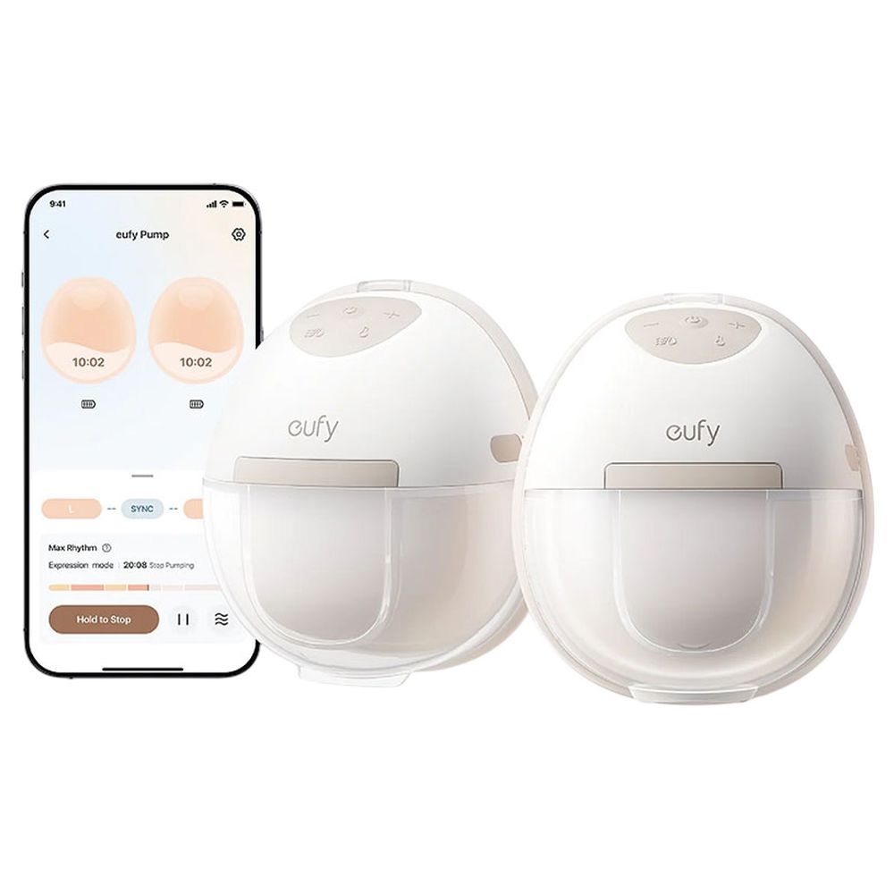 Eufy - E20 Heated Wearable Breast Pump With C10 2K Wifi Camera Monitor Bundle