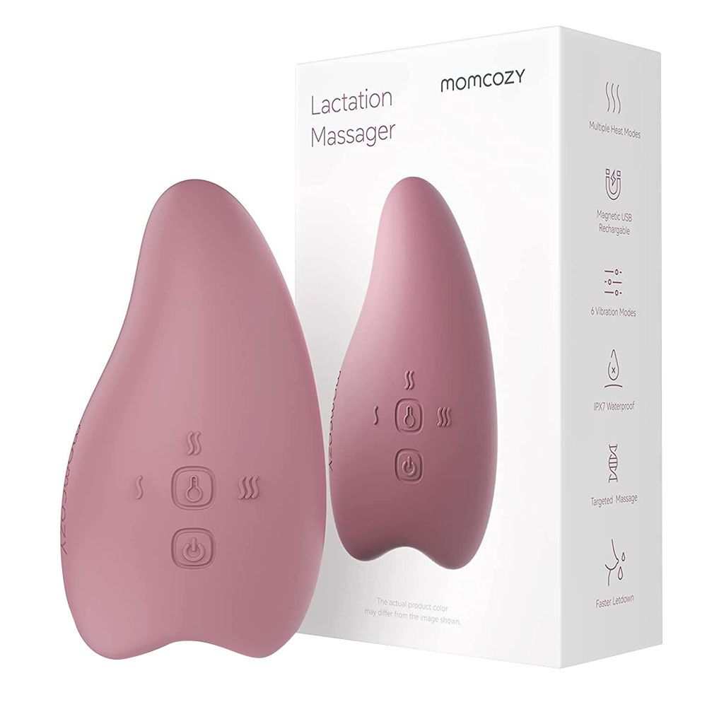 MomCozy - M5 Smart Massager Bundle: Double M5 Smart Wearable Breast Pump With One Breast Massager - Purple