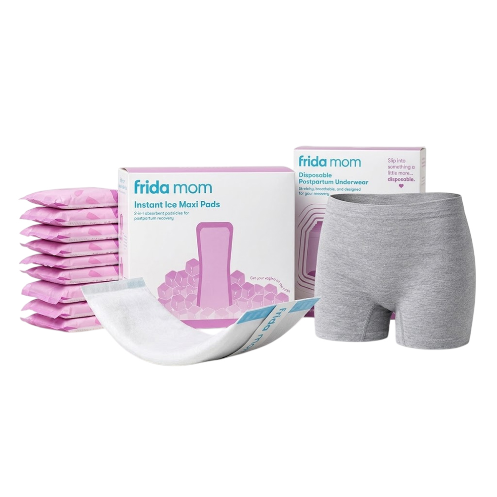 Frida Mom - Postpartum Recovery Essentials - Disposable Underwear Regular 8 Pcs And 2-in-1 Perineal Ice Maxi Pads