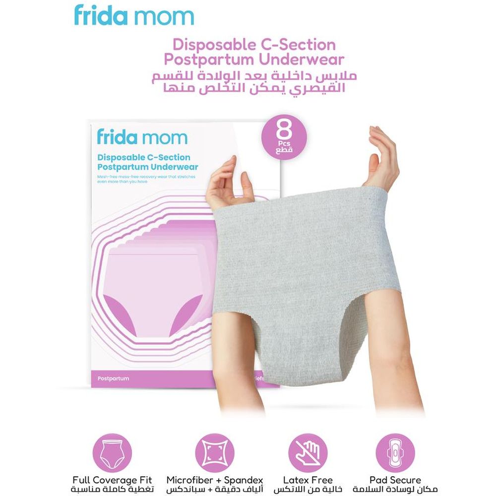 Frida Mom - High-Waist Disposable Postpartum Underwear C-Section - Regular - 8 Pcs - Pack of 2