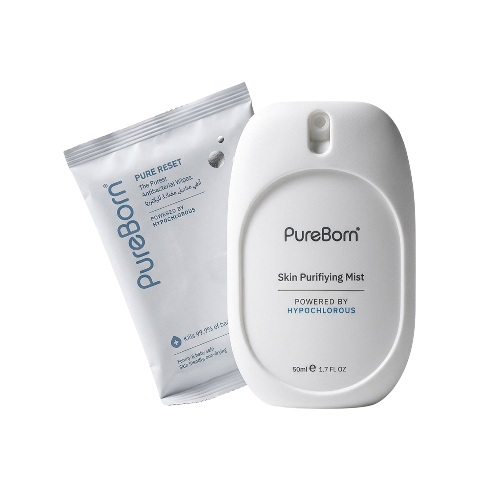 PureBorn - Pure Reset Hypochlorous Skin Purifying Wipes - 10 Pcs And Mist - 50 ml