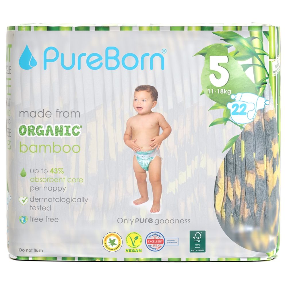 PureBorn - Pure Reset Wipes - 10 Pcs With Mist - 50 ml And Nappies - Size 5 - 22 Pcs