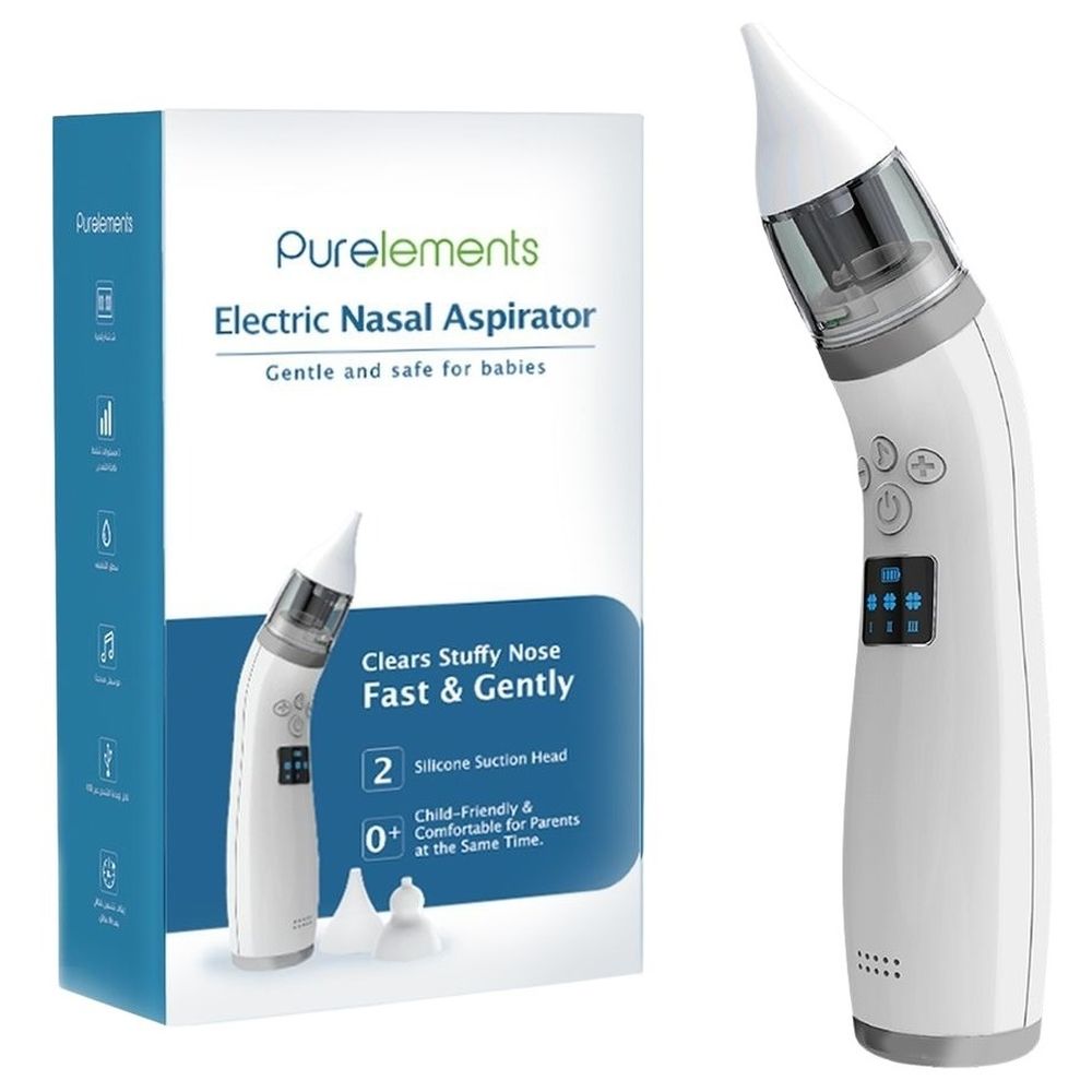 Purelements - USB Rechargeable Electric Baby Nail Trimmer - Pink and Electric Nasal Aspirator