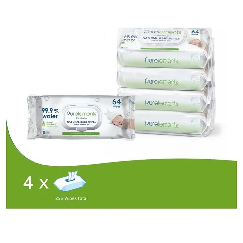 Purelements - 5-in-1 Baby Bottle & Food Warmer - White and Aloe Vera 99.9% Water Wipes - Pack Of 4 - 256 Pcs