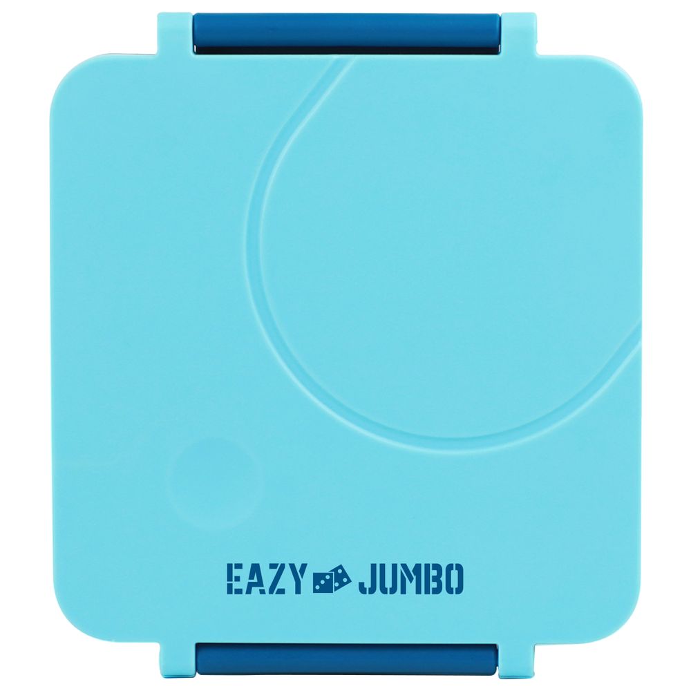 Eazy Kids - 3/4 Jumbo Lunch Box With Bowl, Spoon And Fork - Blue And Pink