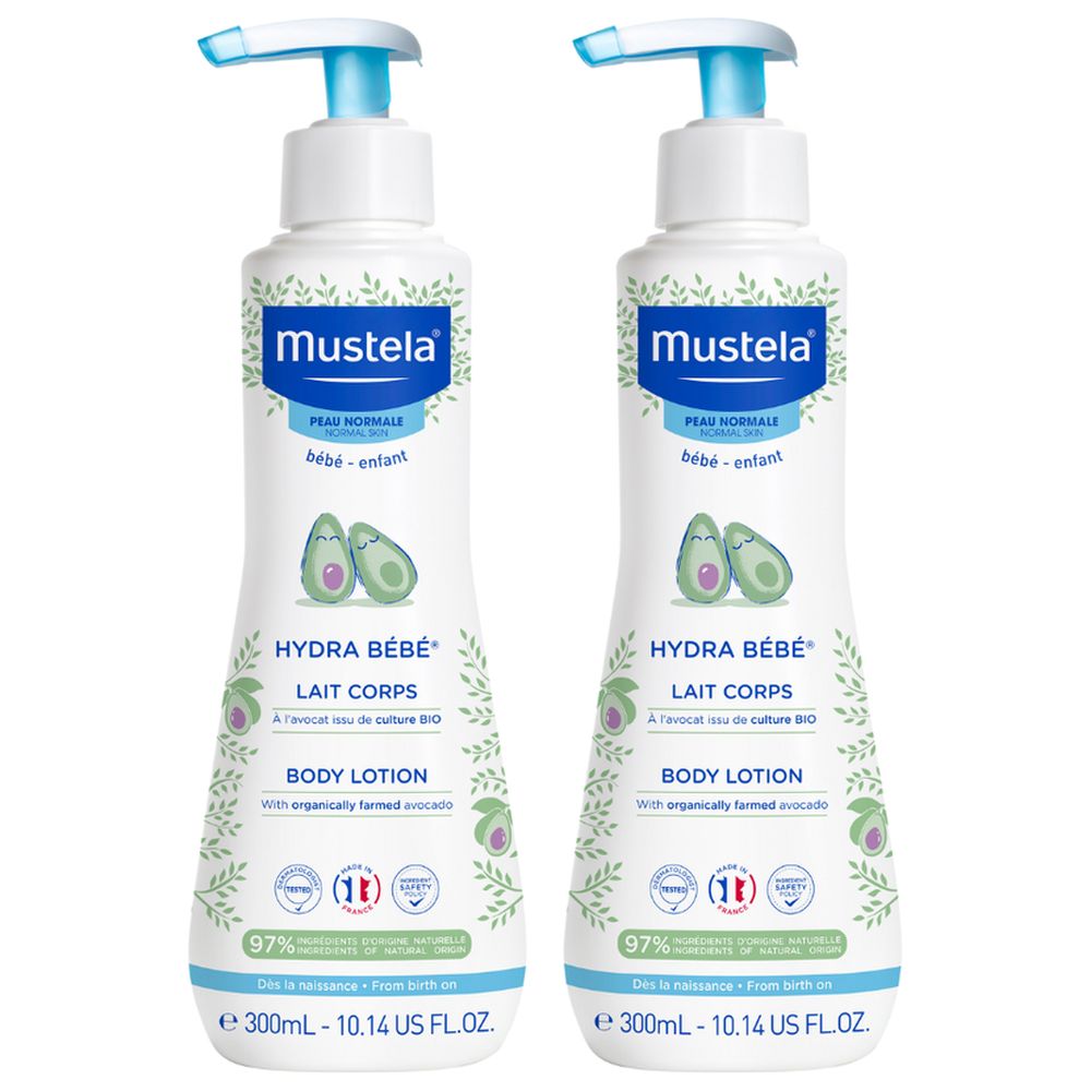 Mustela - Stock-Up Mega Pack: Gentle Cleansing Gel - 500 ml With Hydra Bebe Body Lotion - 300 ml - 4 Pc Set