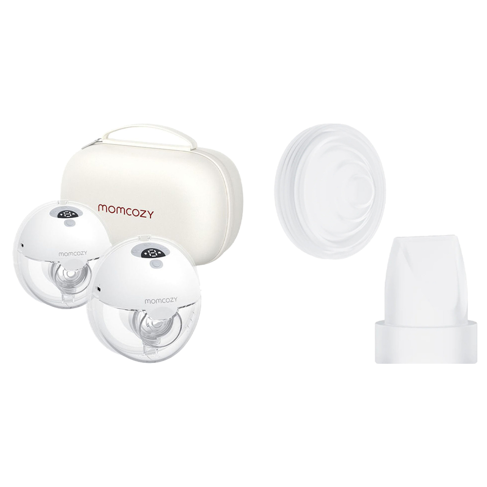 Momcozy - Hands-Free Electric Breast Pump M5 - Grey - 2pcs With Free Momcozy Silicone Diaphragm And Valve for M5