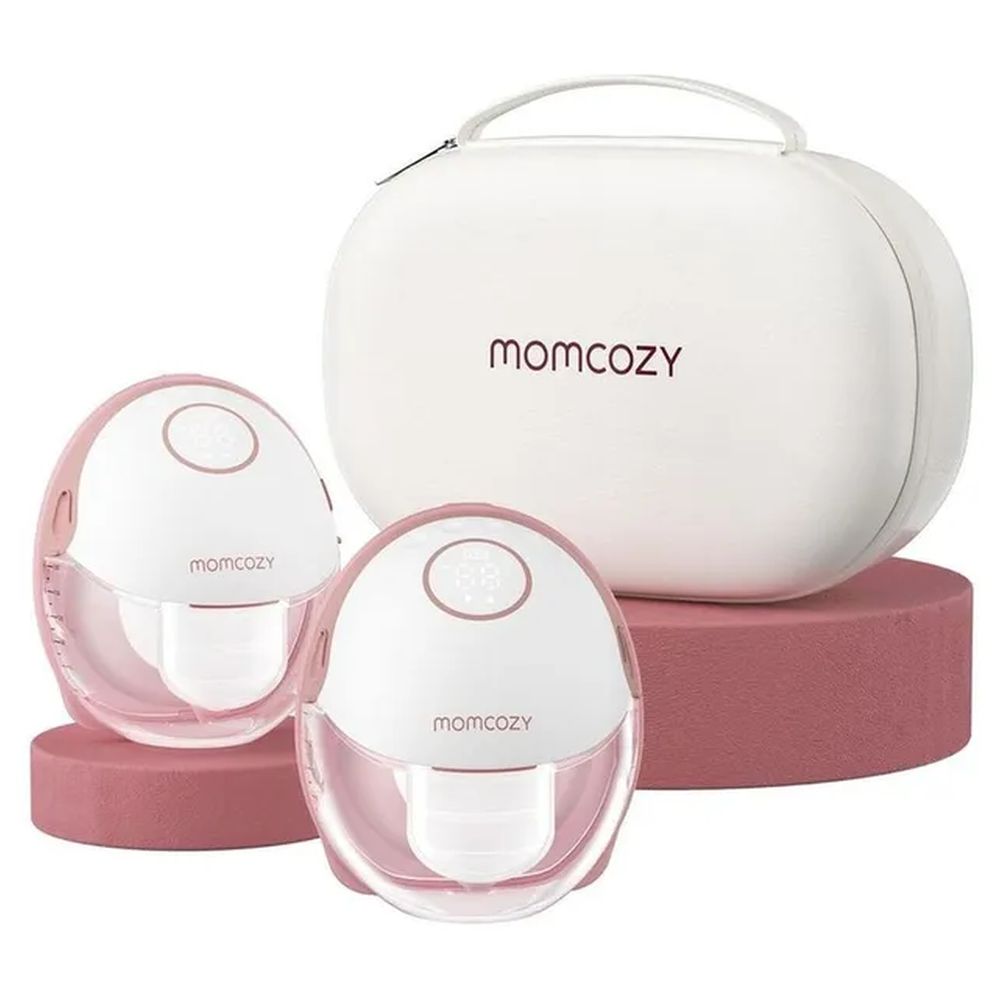 Momcozy - Mobile Style M6 Breast Pump - Cozy Red - 2 Pcs With Free Pack of 8 Momcozy Wipes, Breast Pump Cleaning Spray And 2 Nursing Disposable Maternity Underwear