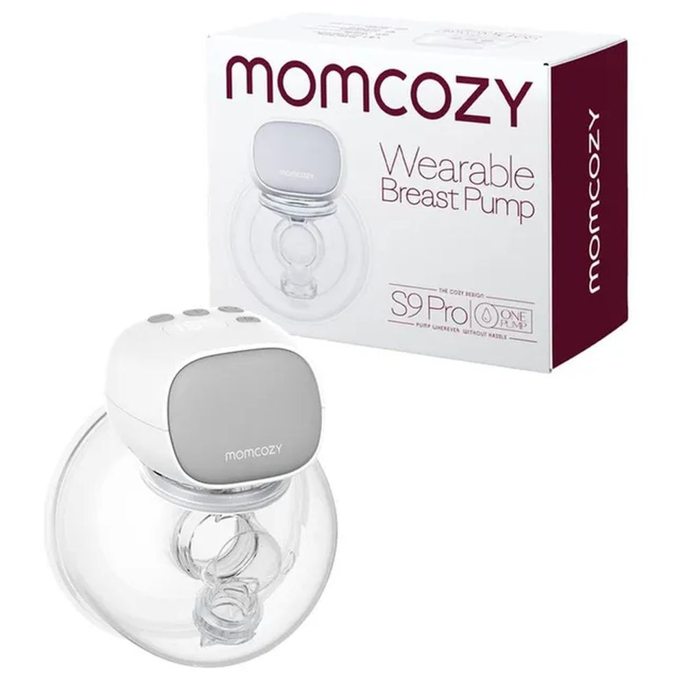 Momcozy - Wearable Electric Breast Pump S9 Pro - Grey With Free Pack of 8 Momcozy Wipes, Breast Pump Cleaning Spray And 2 Nursing Disposable Maternity Underwear