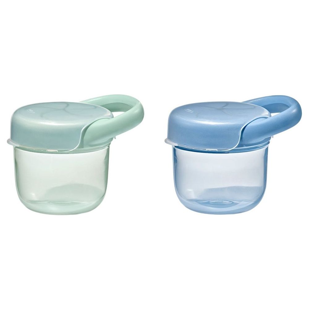 Oxo-Tot - Snack Cup With Lid - 2 Pcs With On The Go Feeding Spoon And Transitions Soft Spout Sippy Cup - 177 ml - Dusk