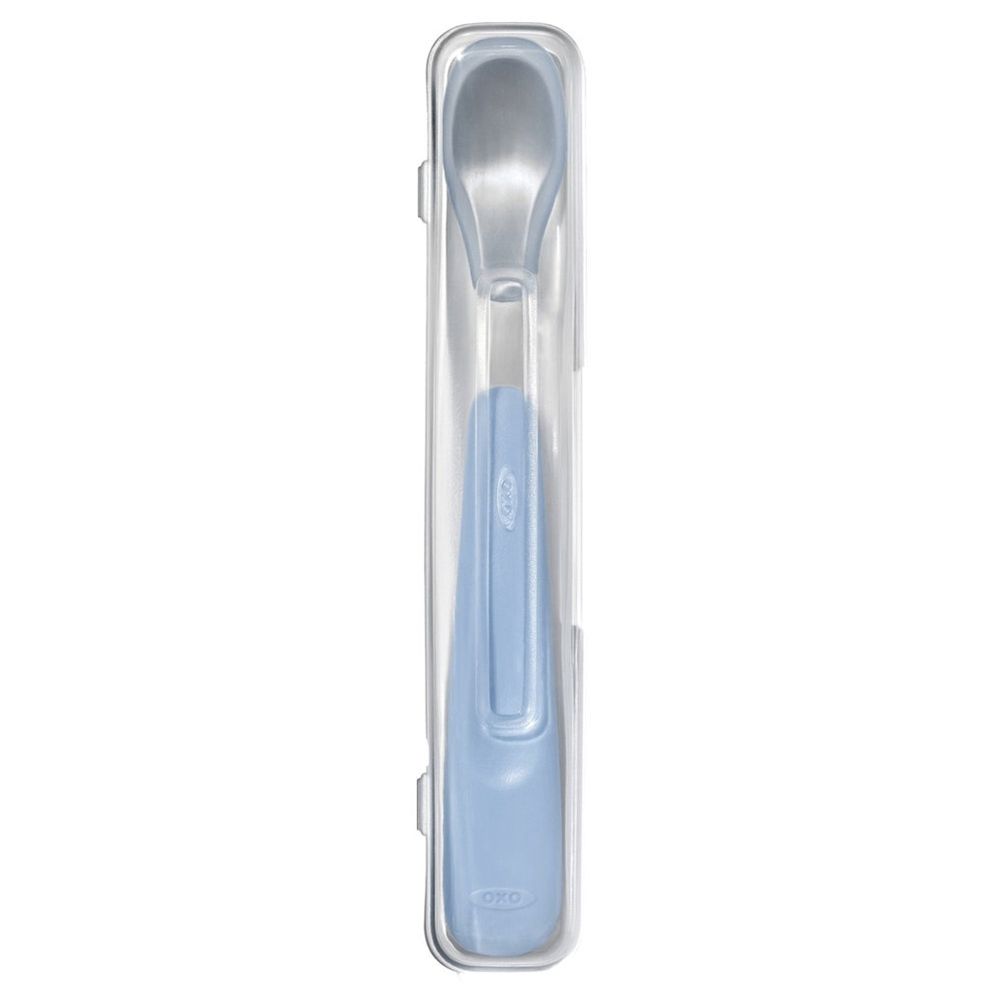 Oxo-Tot - Snack Cup With Lid - 2 Pcs With On The Go Feeding Spoon And Transitions Soft Spout Sippy Cup - 177 ml - Dusk