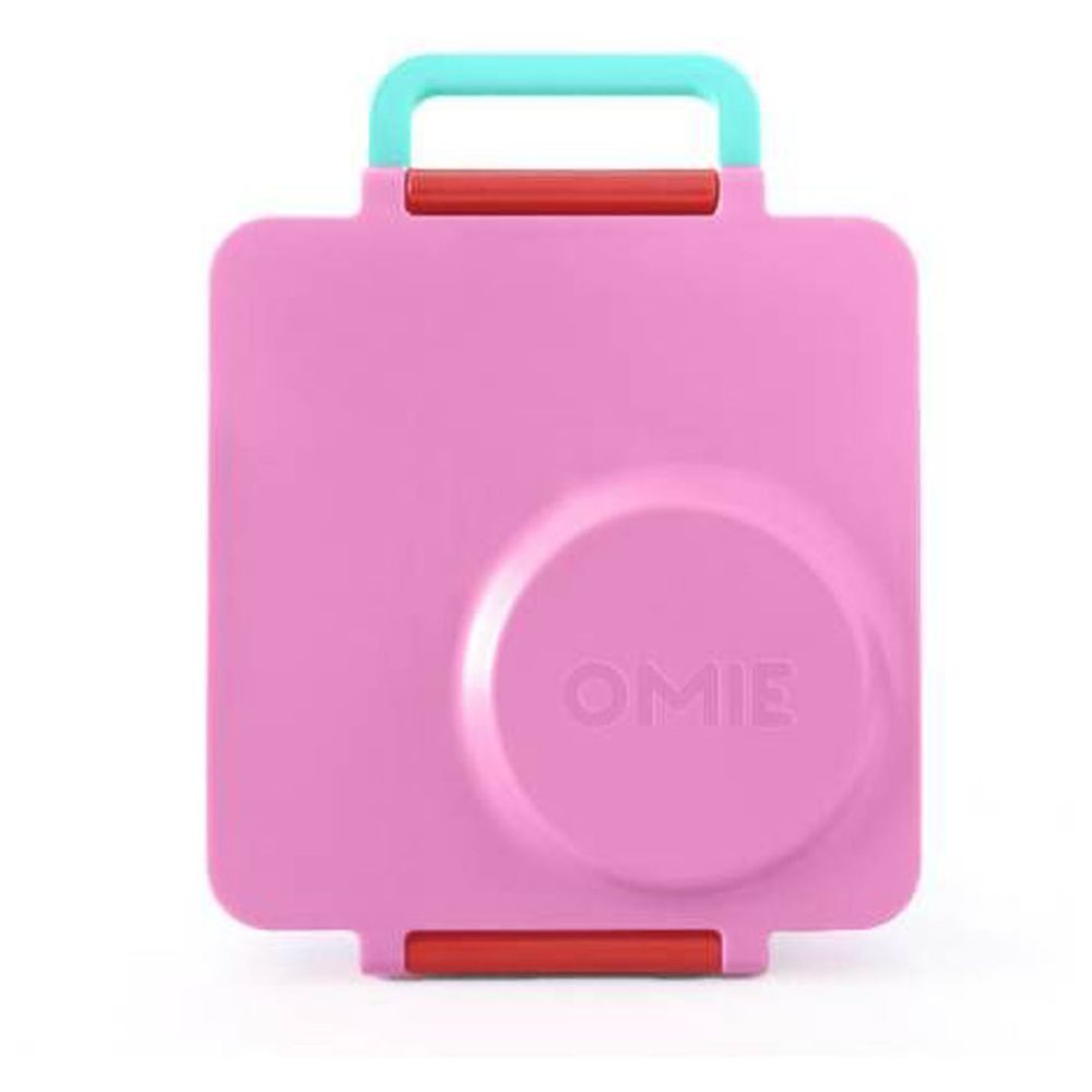 OmieBox - 2nd Gen 3 Compartments Kids Bento Box with Insulated Thermos - Pink And Blue