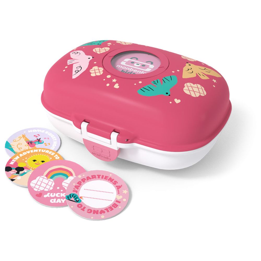 Monbento - Pink Birds Lunch & Hydration Trio Set - 3 Pcs