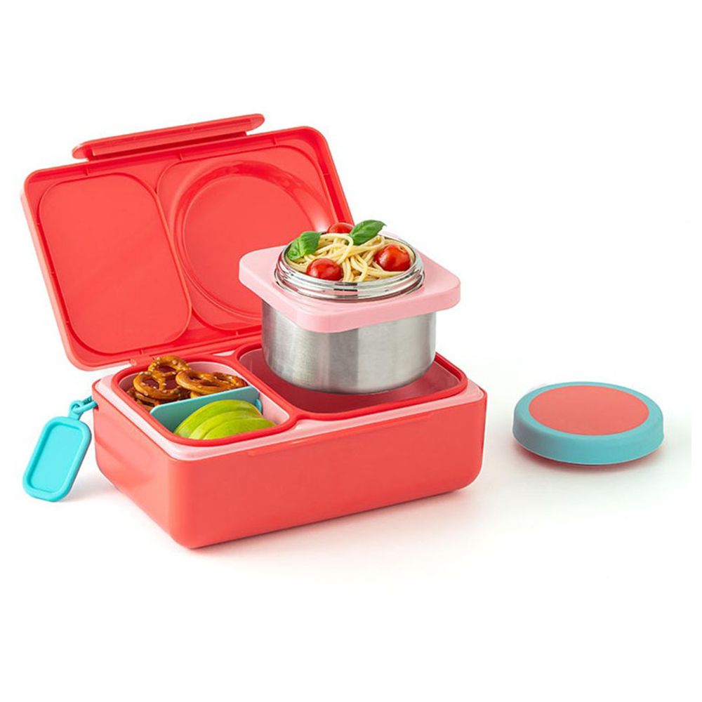 OmieBox - OmieLife Up Bento Box With Thermos And Ice Pack - Cherry Pink And Cosmic Blue