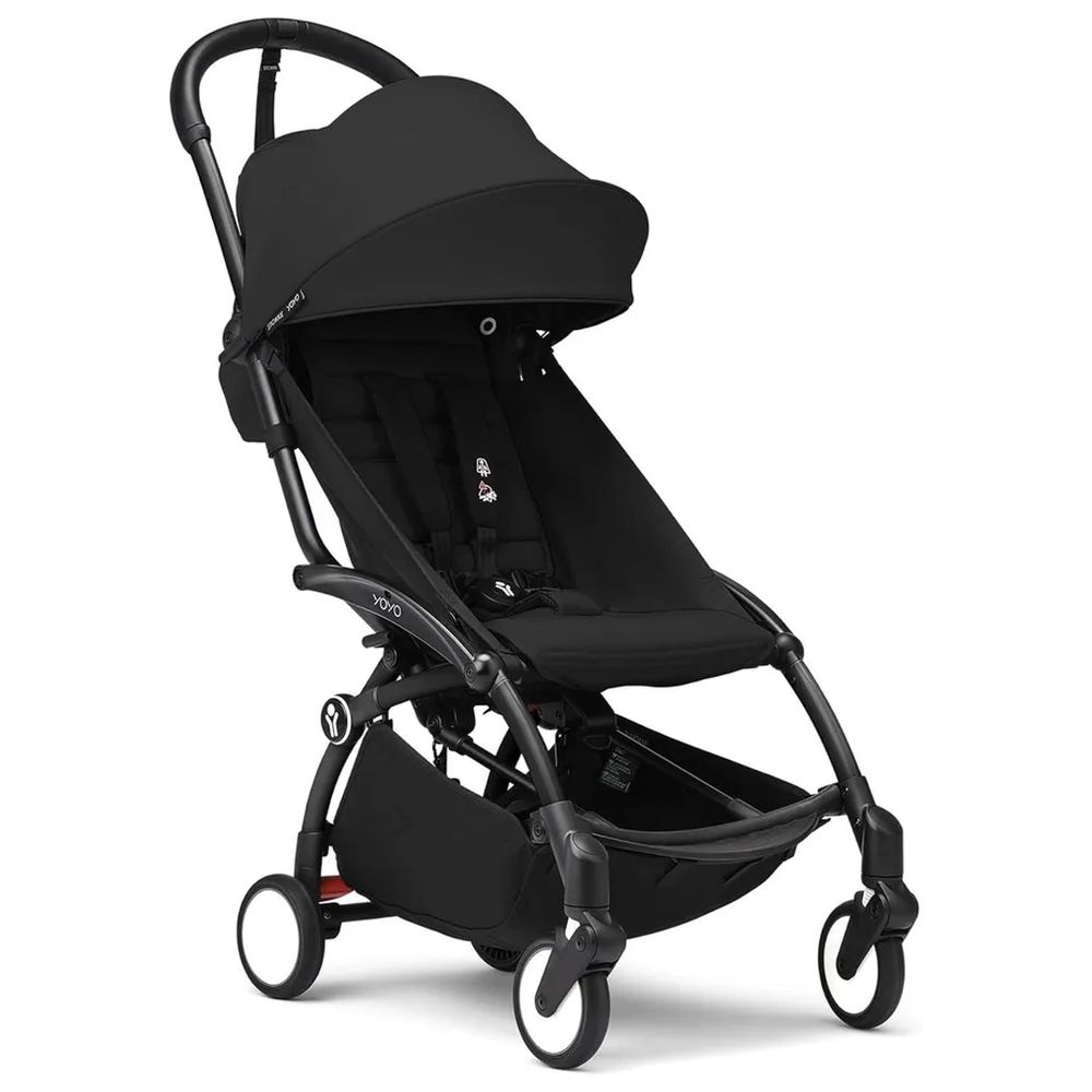 Stokke - YOYO Black Frame 6+ Color Pack With Handlebar Legrest And Cup Holder - Black