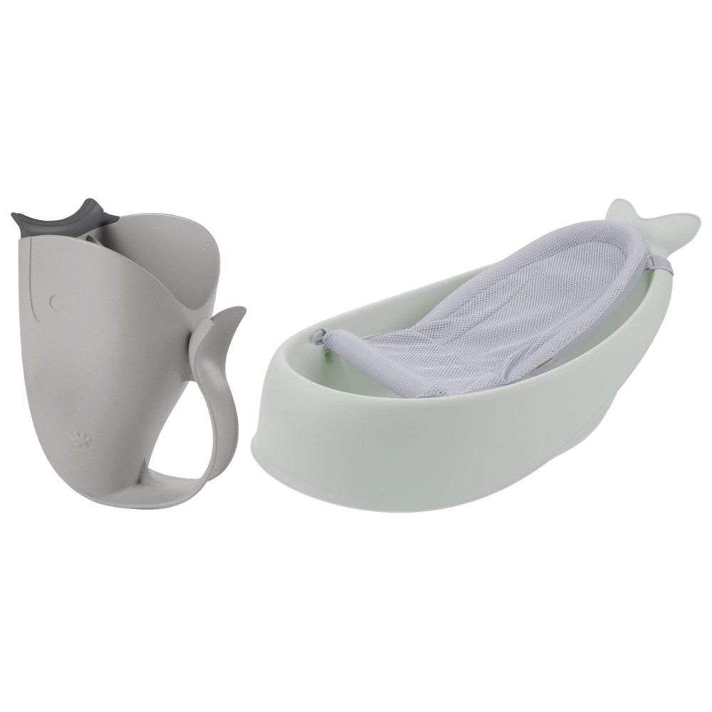 SkipHop - Moby Smart Sling 3-Stage Baby Bath Tub With Rinser - Sage/Grey