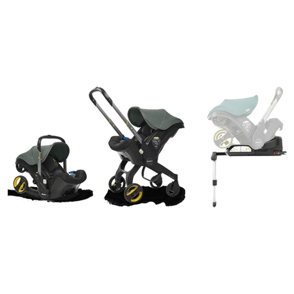 Doona - Plus 2-In-1 Infant Car Seat & Stroller - Slate Green With Isofix Base - Black