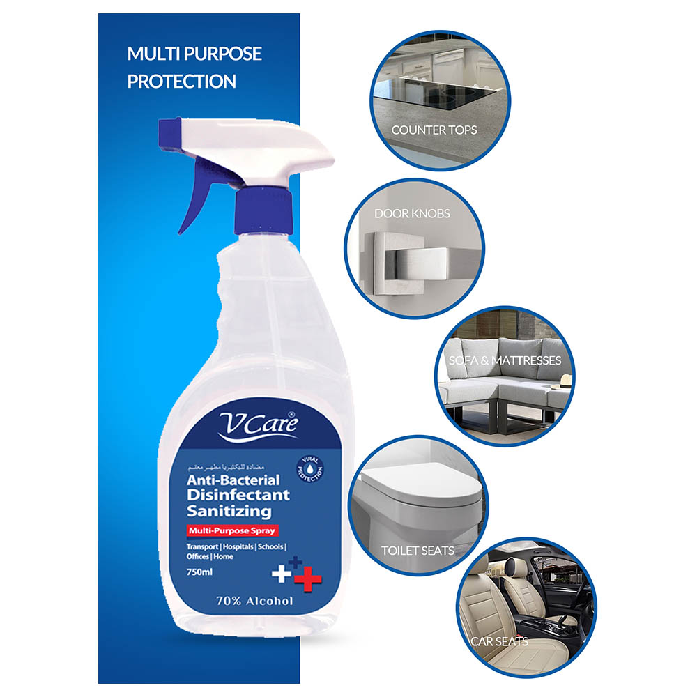 VCare - Antibacterial Multipurpose Spray 750ml - Pack of 12