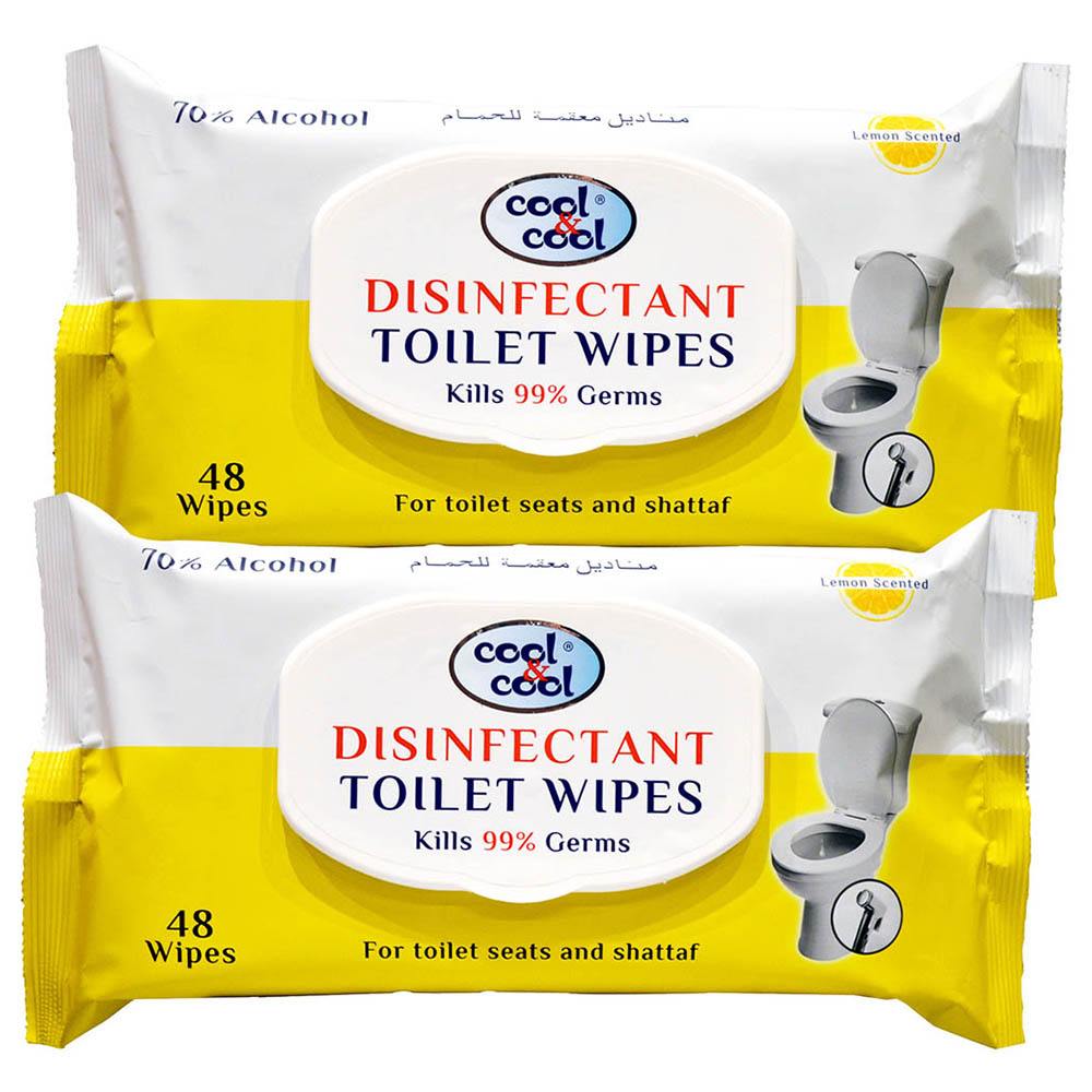 Cool & Cool - Disinfectant Toilet Wipes 48's Pack of 2 