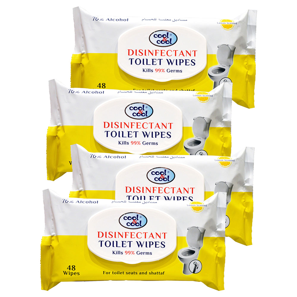 Cool & Cool - Disinfectant Toilet Wipes 48's Pack of 4 