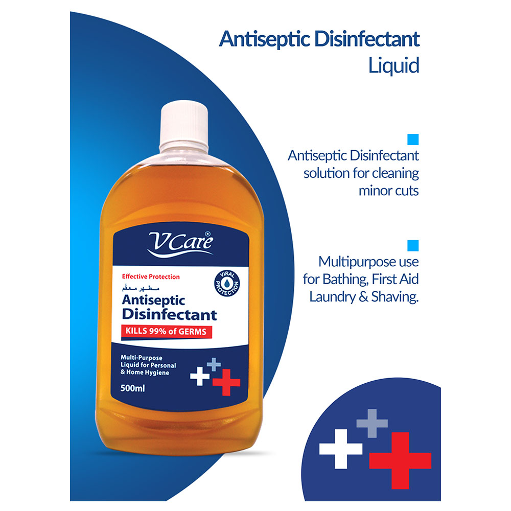 VCare - Antiseptic Disinfectant Liquid 500ml Pack of 4