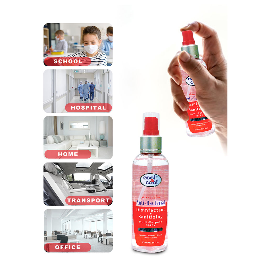 Cool & Cool - Disinfectant + Sanitizing Spray 100ml x4