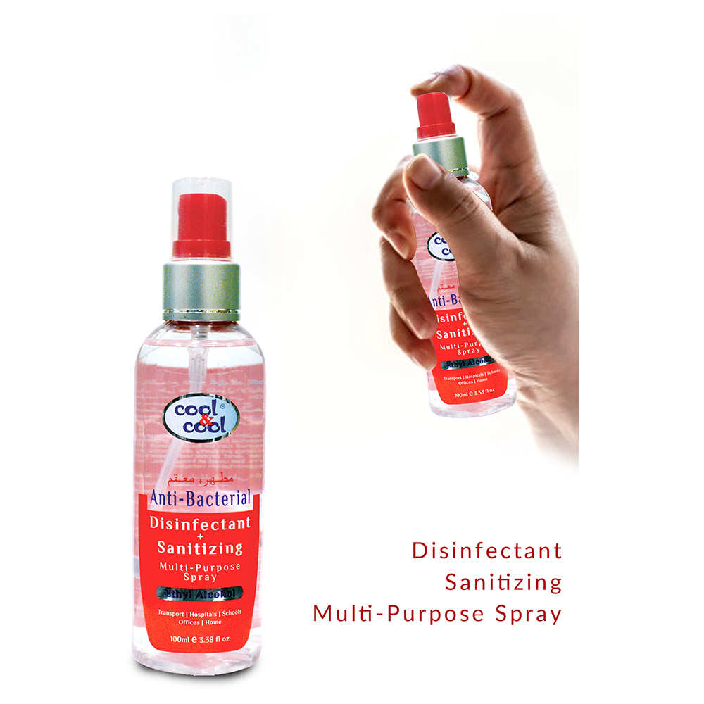 Cool & Cool - Disinfectant + Sanitizing Spray 100ml x4