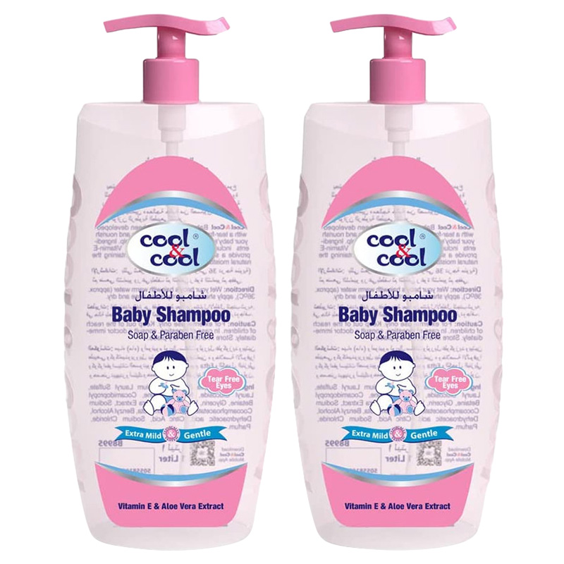 Cool & Cool - Baby Shampoo 1L - Gentle & Dye-Free - Pack of 2