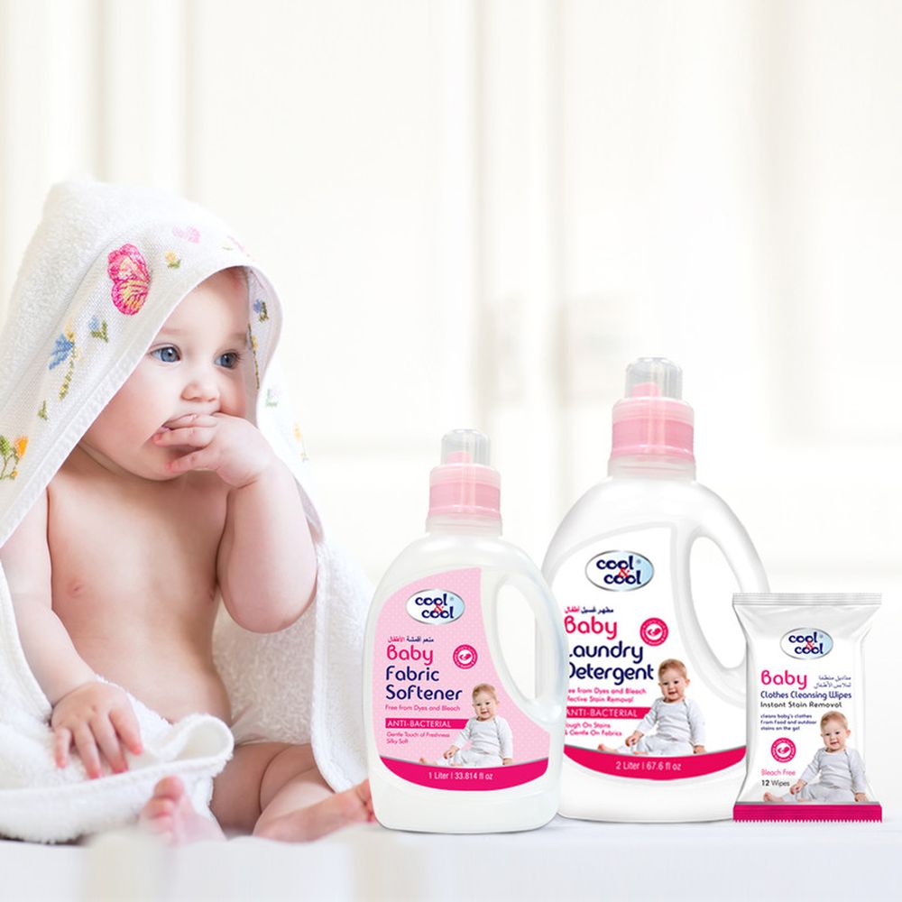 Cool & Cool - Baby Laundry Detergent - Effective & Soft 1L - Pack of 4