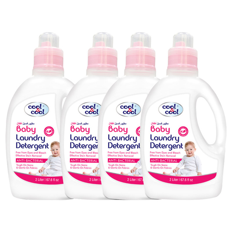 Cool & Cool - Baby Laundry Detergent 2L - Dye-Free & Mild - Pack of 4