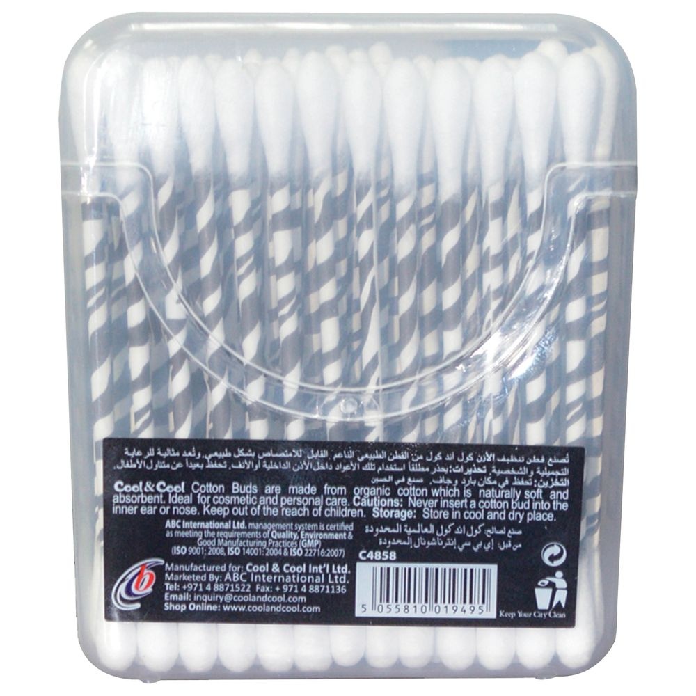 Cool & Cool - 50 Organic Cotton Buds - Pack of 3 - Black