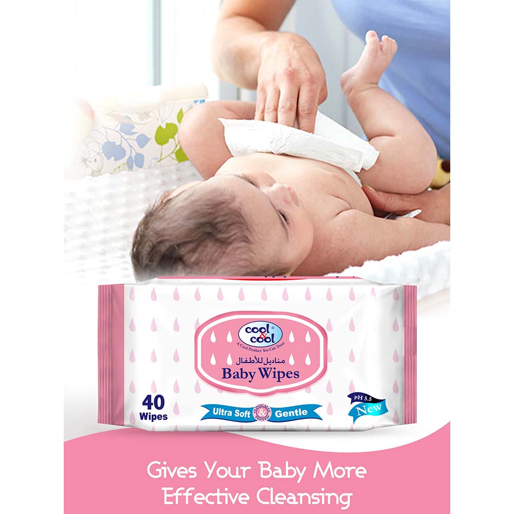 Cool & Cool - Baby Wipes 40's x Pack of 4 - 160's