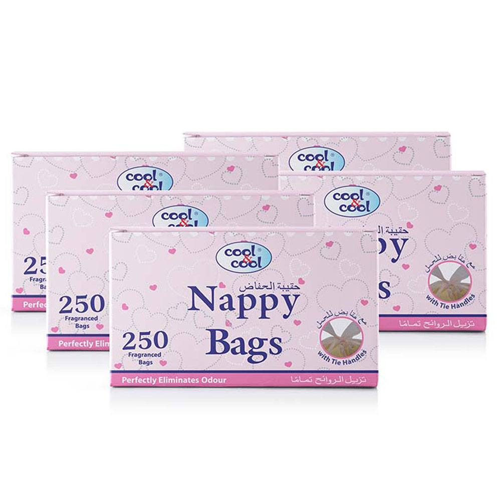 كول & كول - أكياس الحفاضات - 250 منديل - 5 عبوات