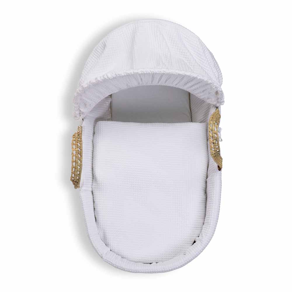 Clair de Lune - Waffle Palm Moses Basket - White